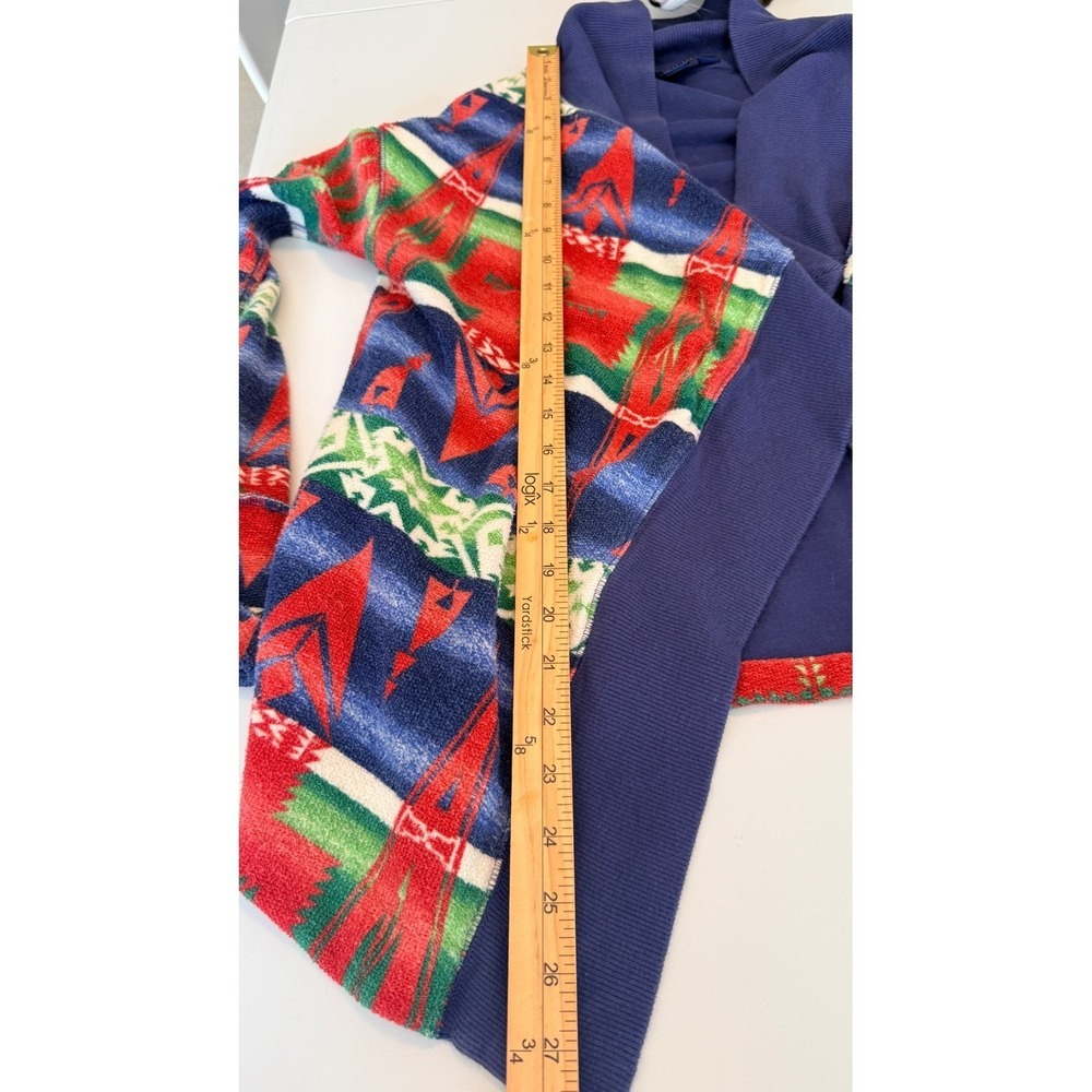 POLO Ralph Lauren Navajo Southwestern Towel-Cloth Open Cardigan Sz L - Picture 10 of 10